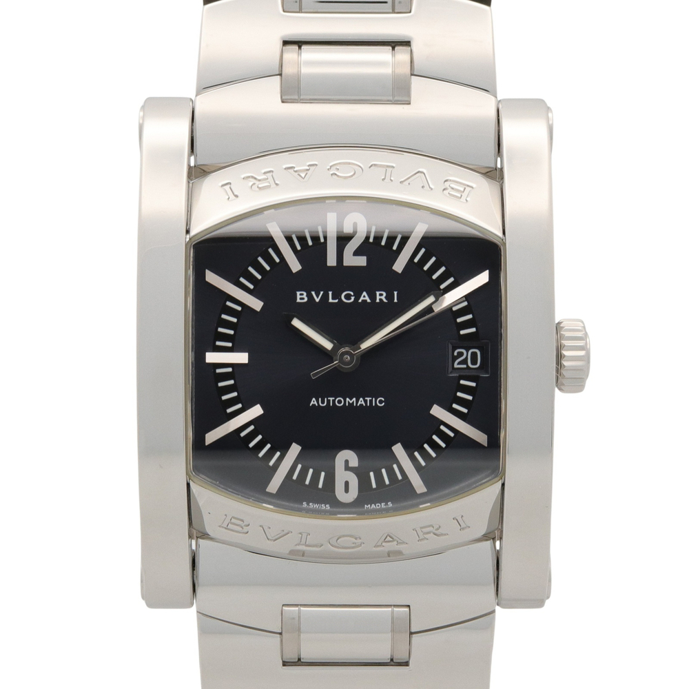 Bulgari BVLGARI Assioma Watch, Stainless Steel, Men's, Gray/Blue-Gray, AA44S